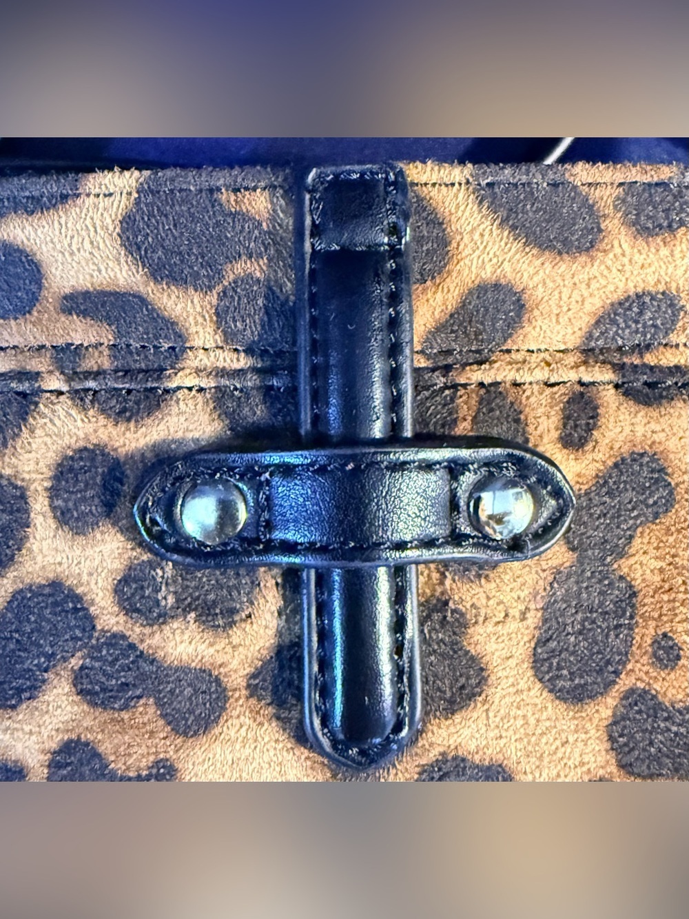 Sole Society Leopard Print Crossbody Bag Faux Calf Hair Box Purse - Picture 4 of 6